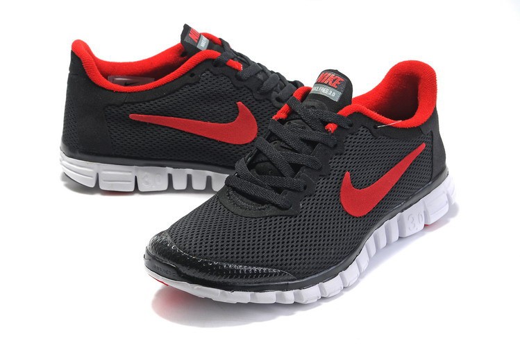Nike Free 3.0 v2 Womens Shoes black red - Click Image to Close